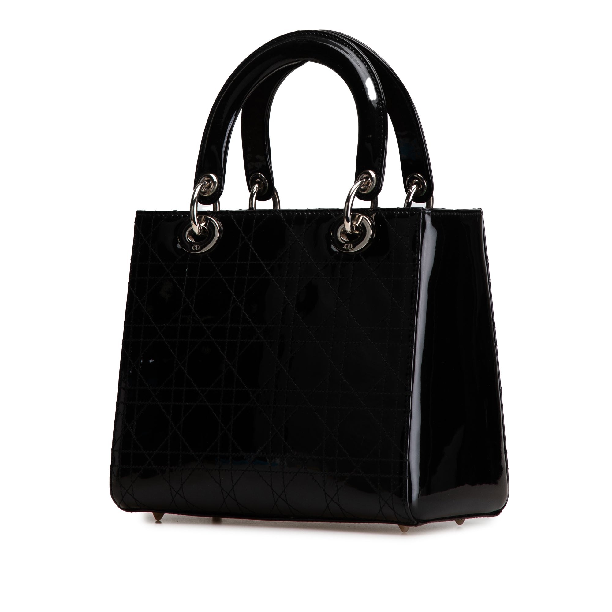 Medium Patent Cannage Stitched Lady Dior