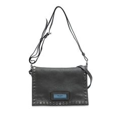 Glace Calfskin Studded Etiquette Flap