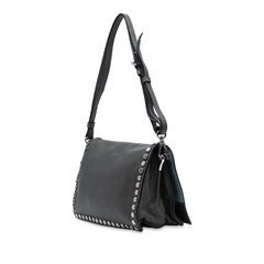 Glace Calfskin Studded Etiquette Flap