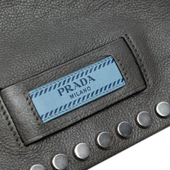 Glace Calfskin Studded Etiquette Flap