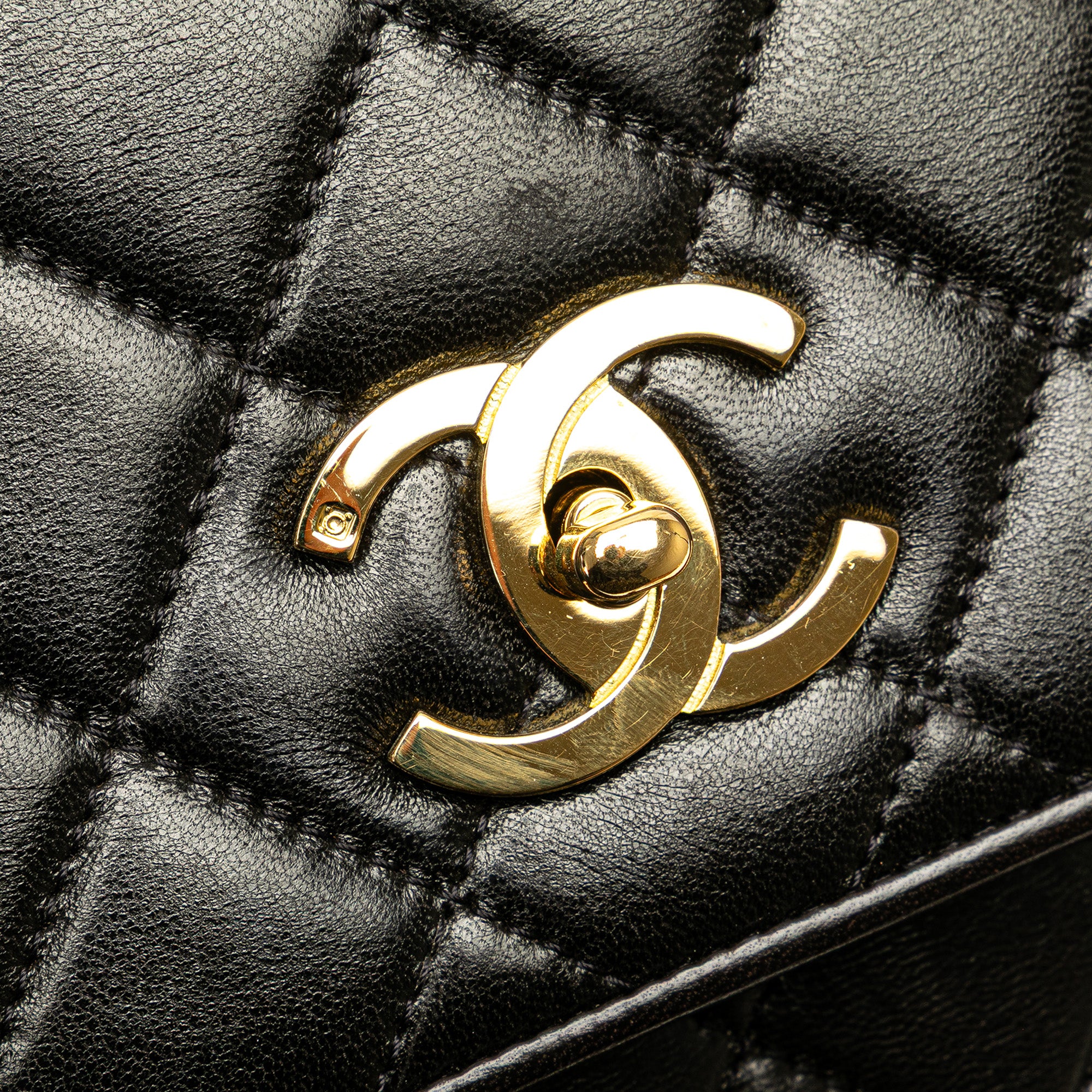 CC Quilted Lambskin Chain Flap