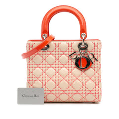 Medium Lambskin Cannage Stitched Lady Dior
