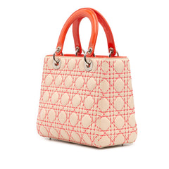 Medium Lambskin Cannage Stitched Lady Dior