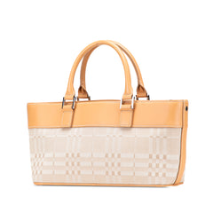 Leather Trimmed Canvas Handbag