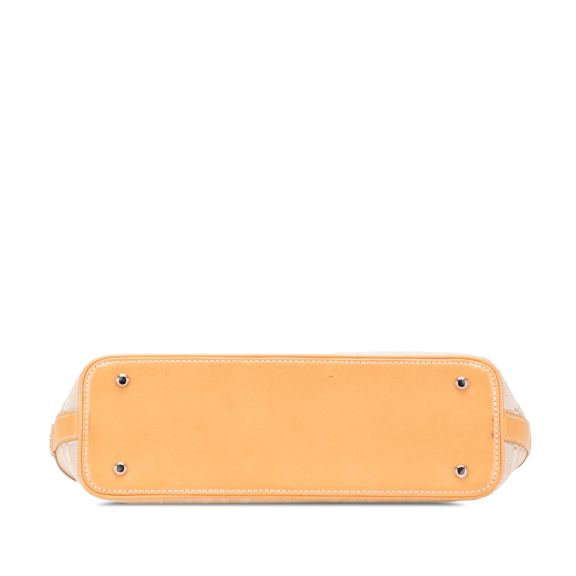 Leather Trimmed Canvas Handbag