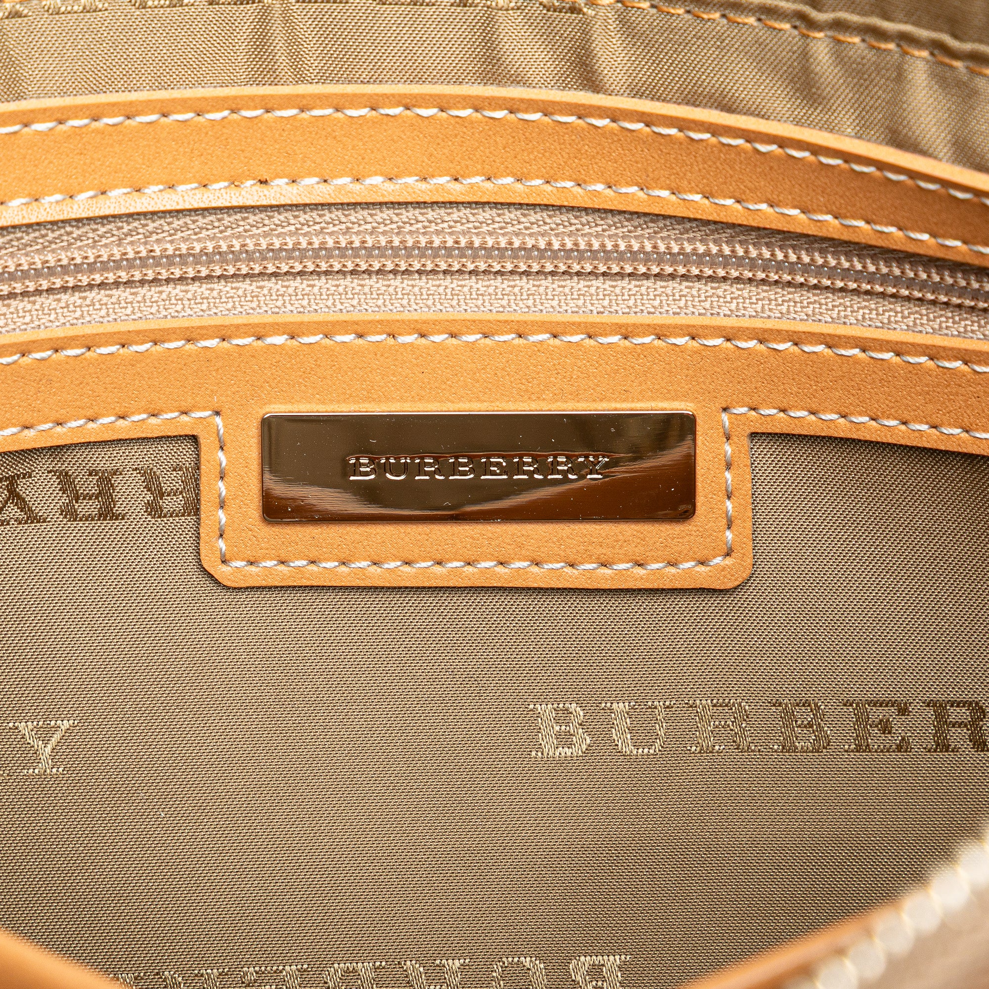 Leather Trimmed Canvas Handbag