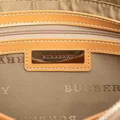 Leather Trimmed Canvas Handbag