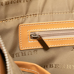 Leather Trimmed Canvas Handbag