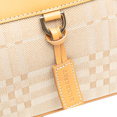 Leather Trimmed Canvas Handbag