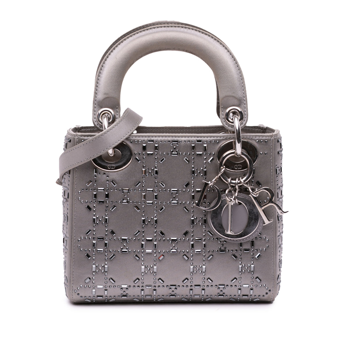 Mini Satin Cannage Crystal Lady Dior