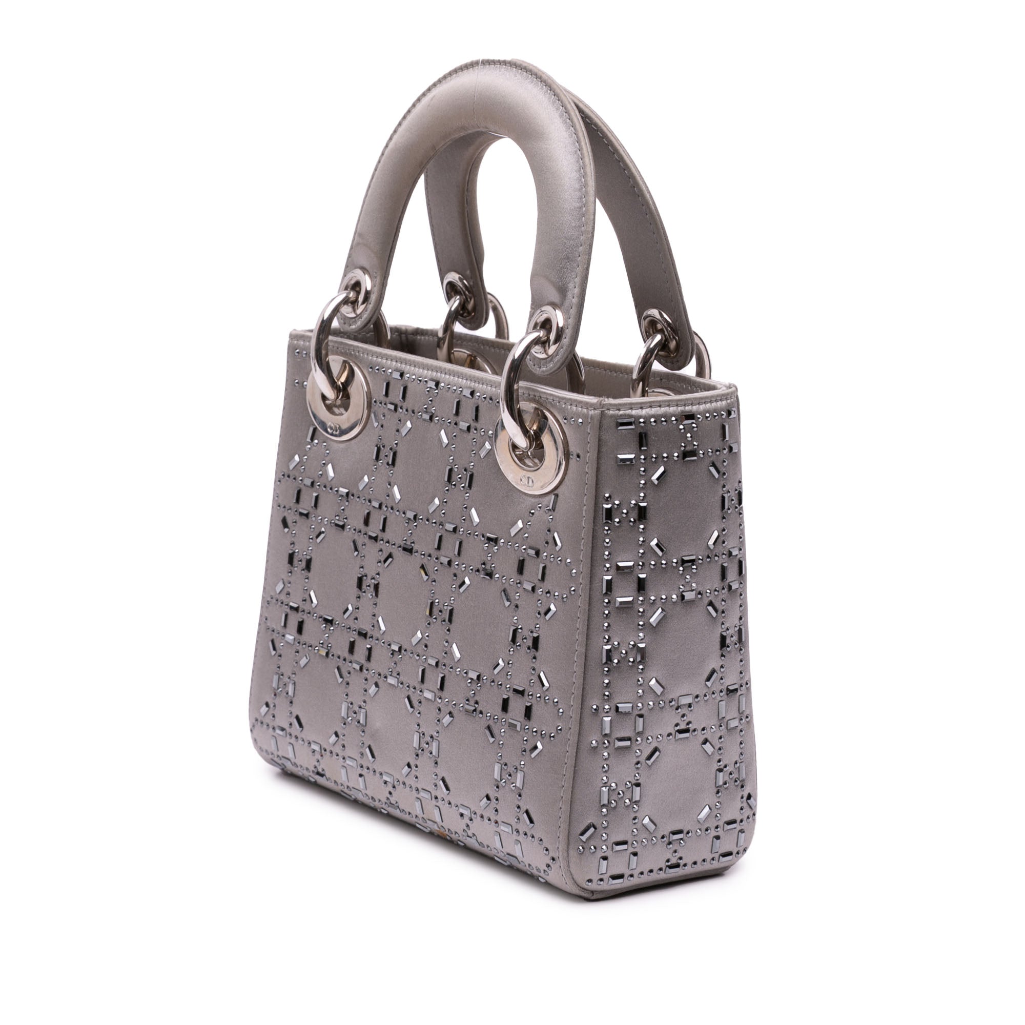 Mini Satin Cannage Crystal Lady Dior