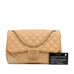 Medium Classic Lambskin Metal Edge Shoulder Bag