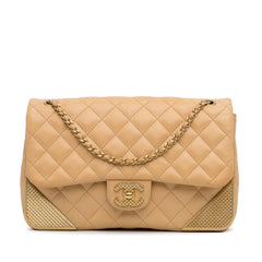 Medium Classic Lambskin Metal Edge Shoulder Bag