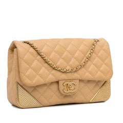 Medium Classic Lambskin Metal Edge Shoulder Bag