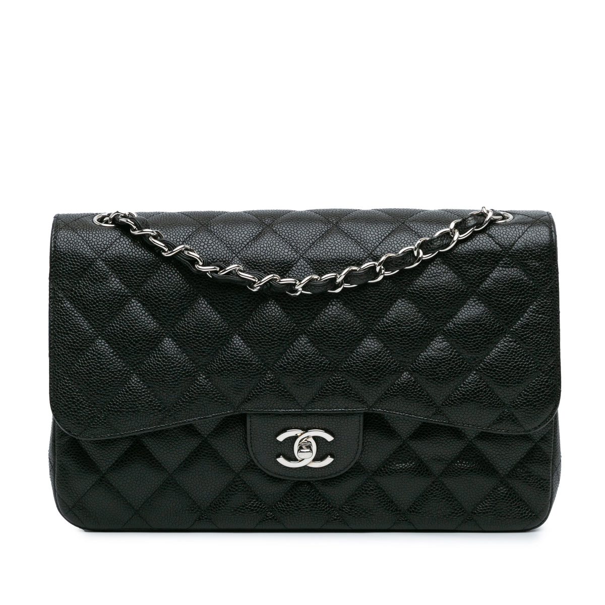 Jumbo Classic Caviar Double Flap
