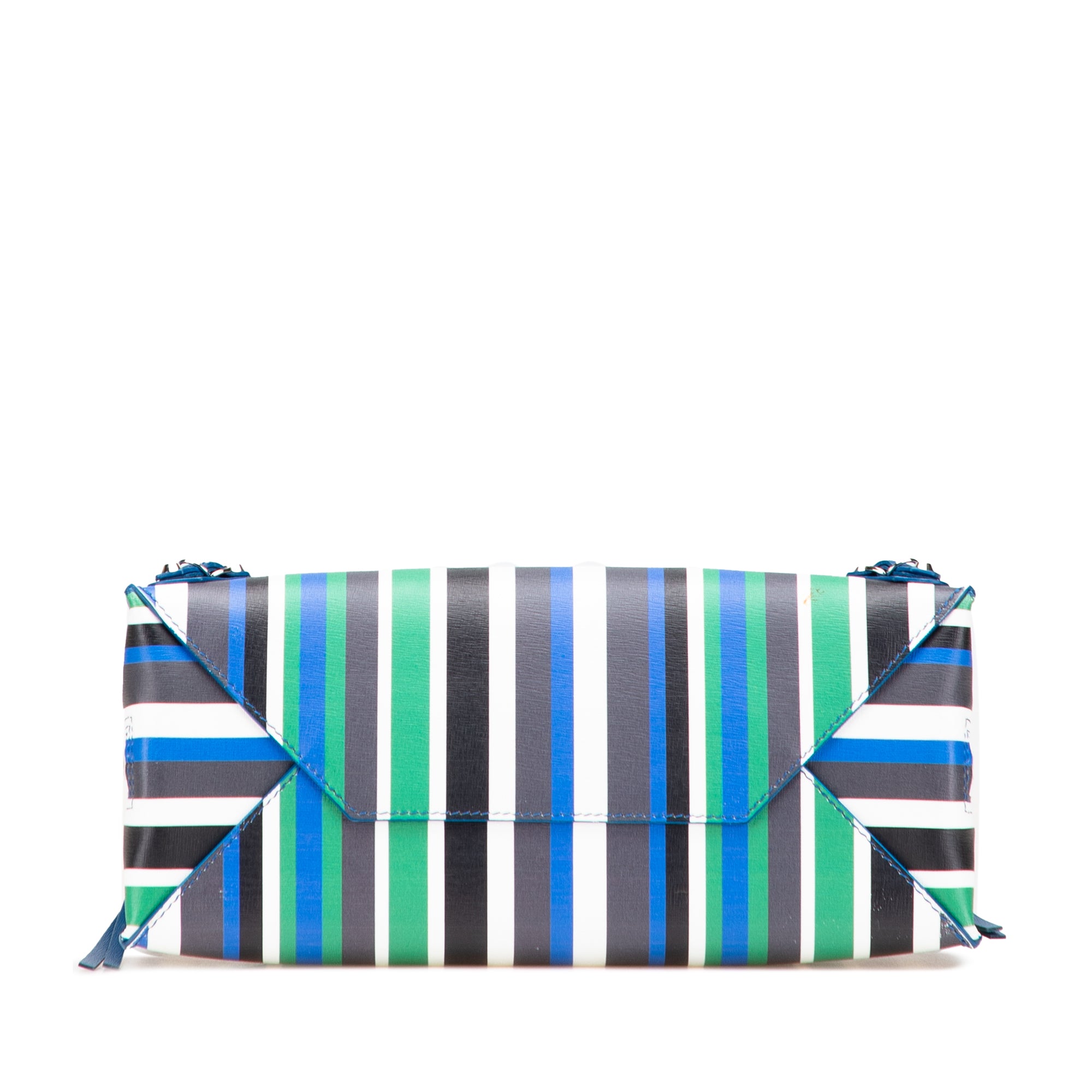 Mini Leather Striped Papier A6 Zip Around Satchel