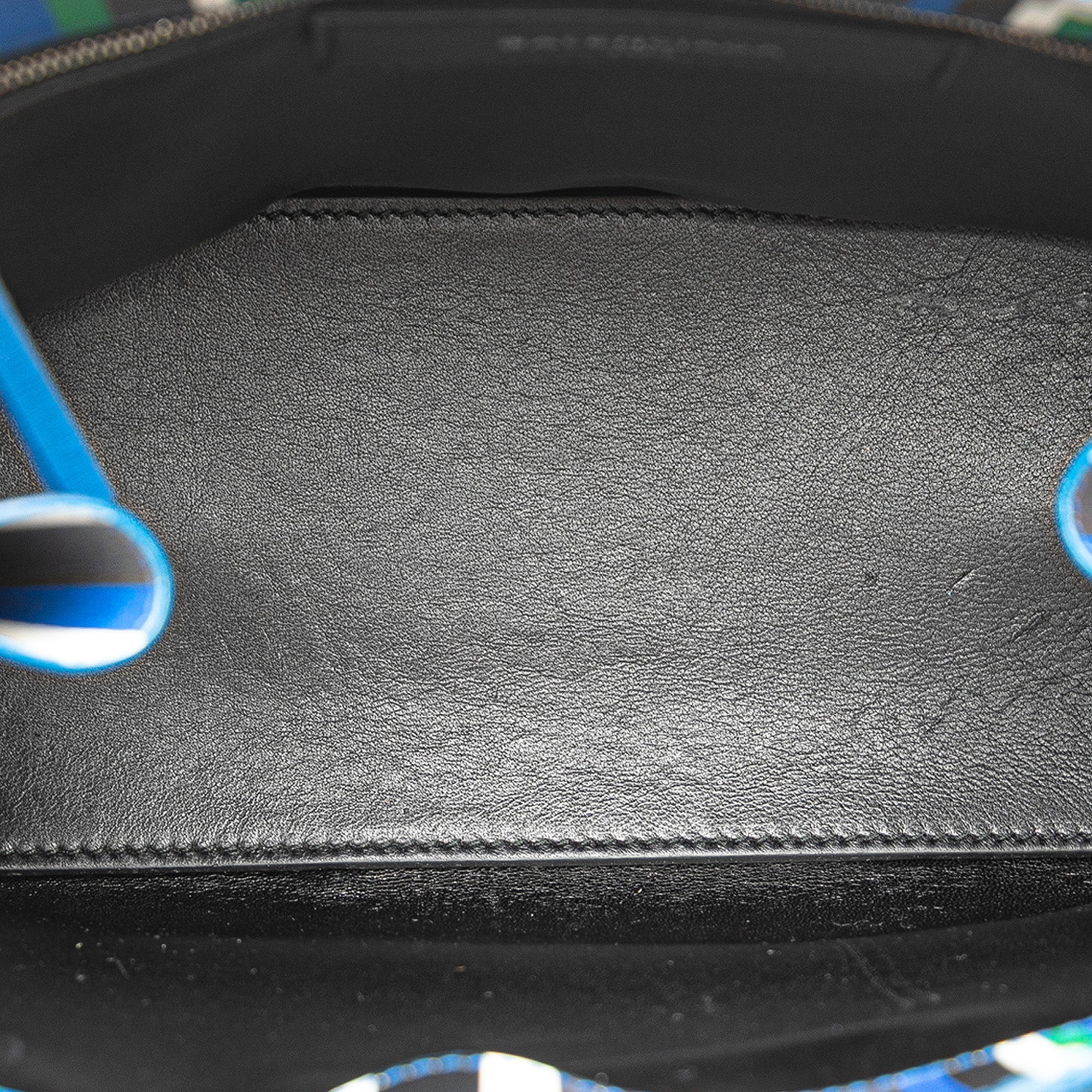 Mini Leather Striped Papier A6 Zip Around Satchel