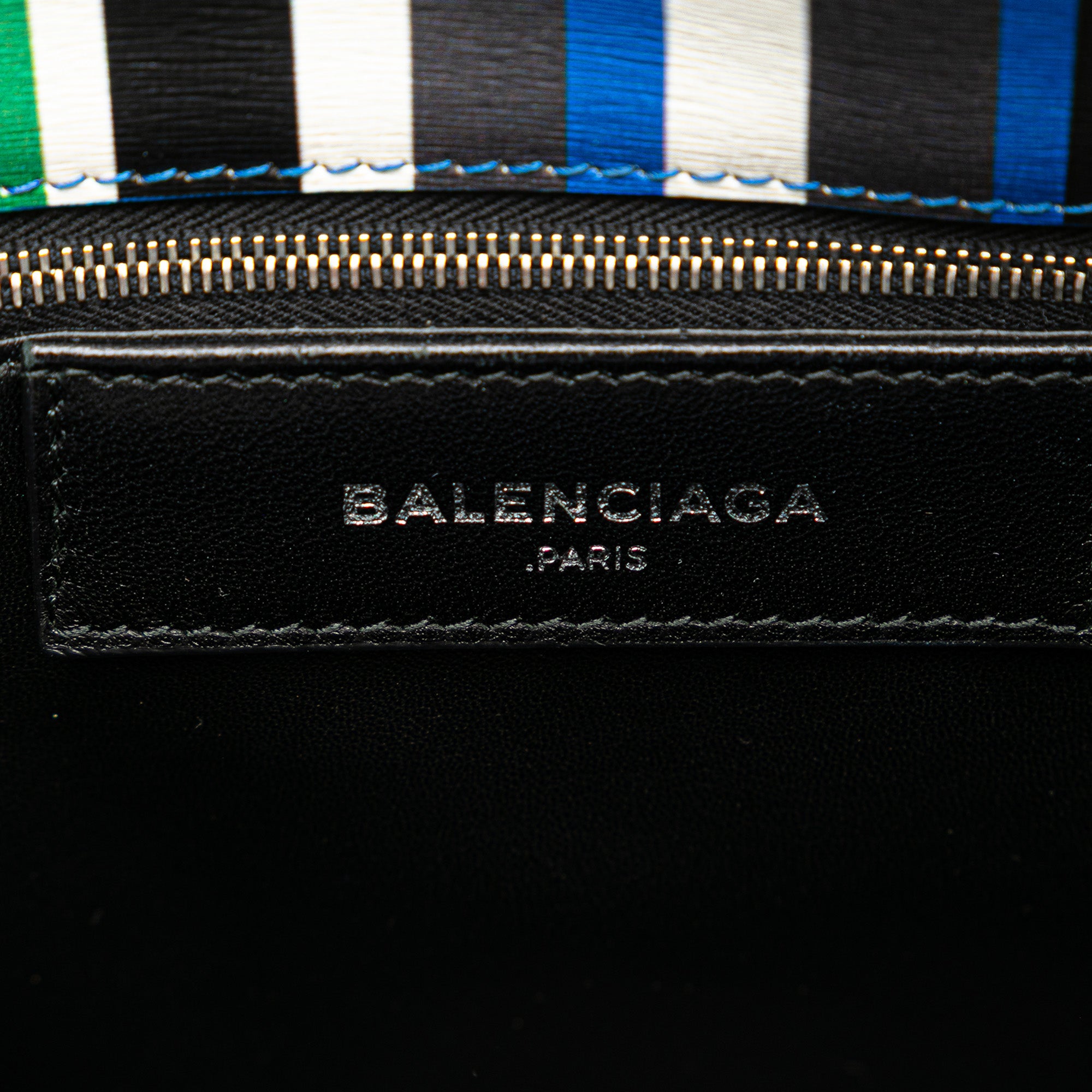 Mini Leather Striped Papier A6 Zip Around Satchel
