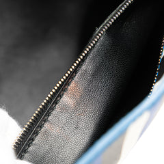 Mini Leather Striped Papier A6 Zip Around Satchel