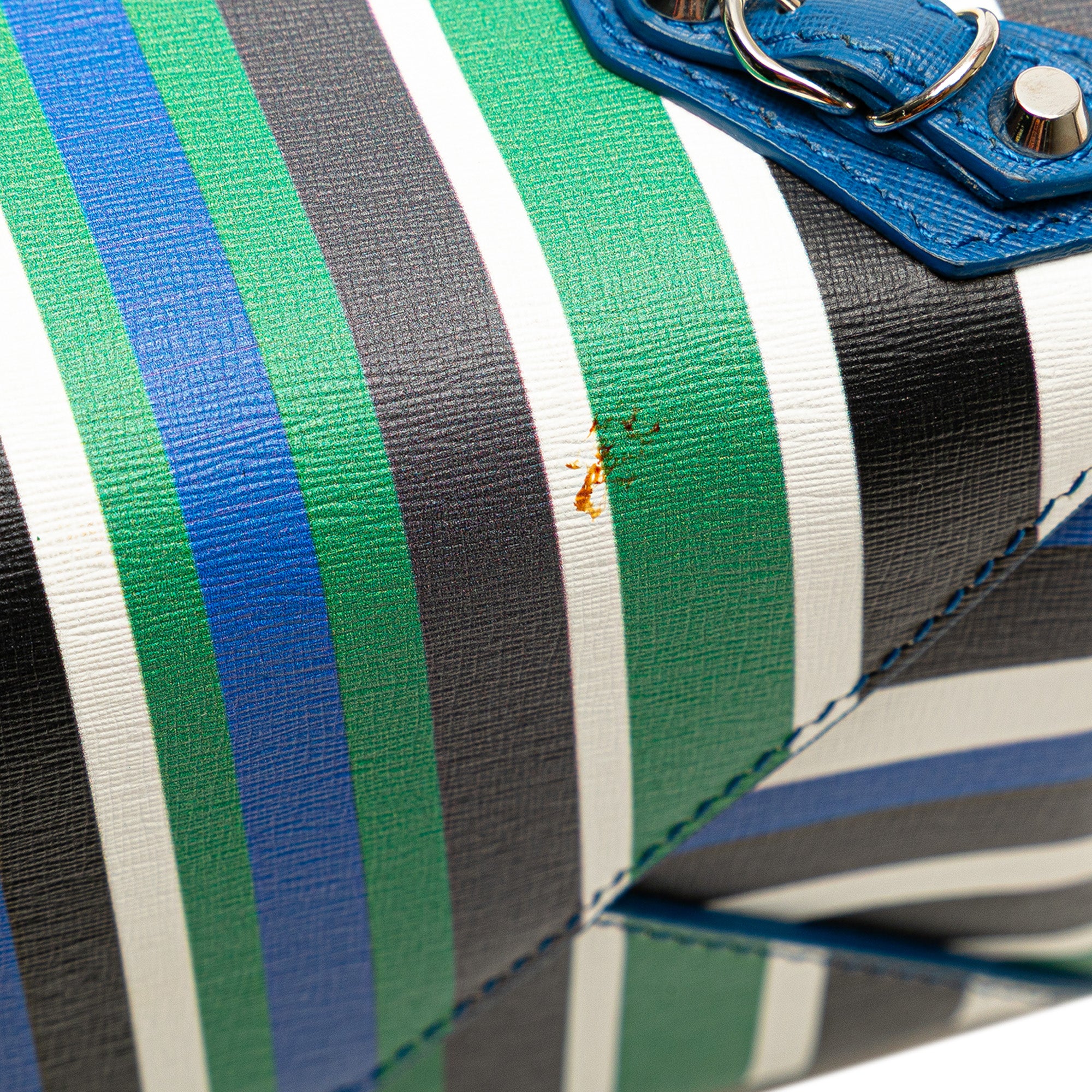 Mini Leather Striped Papier A6 Zip Around Satchel