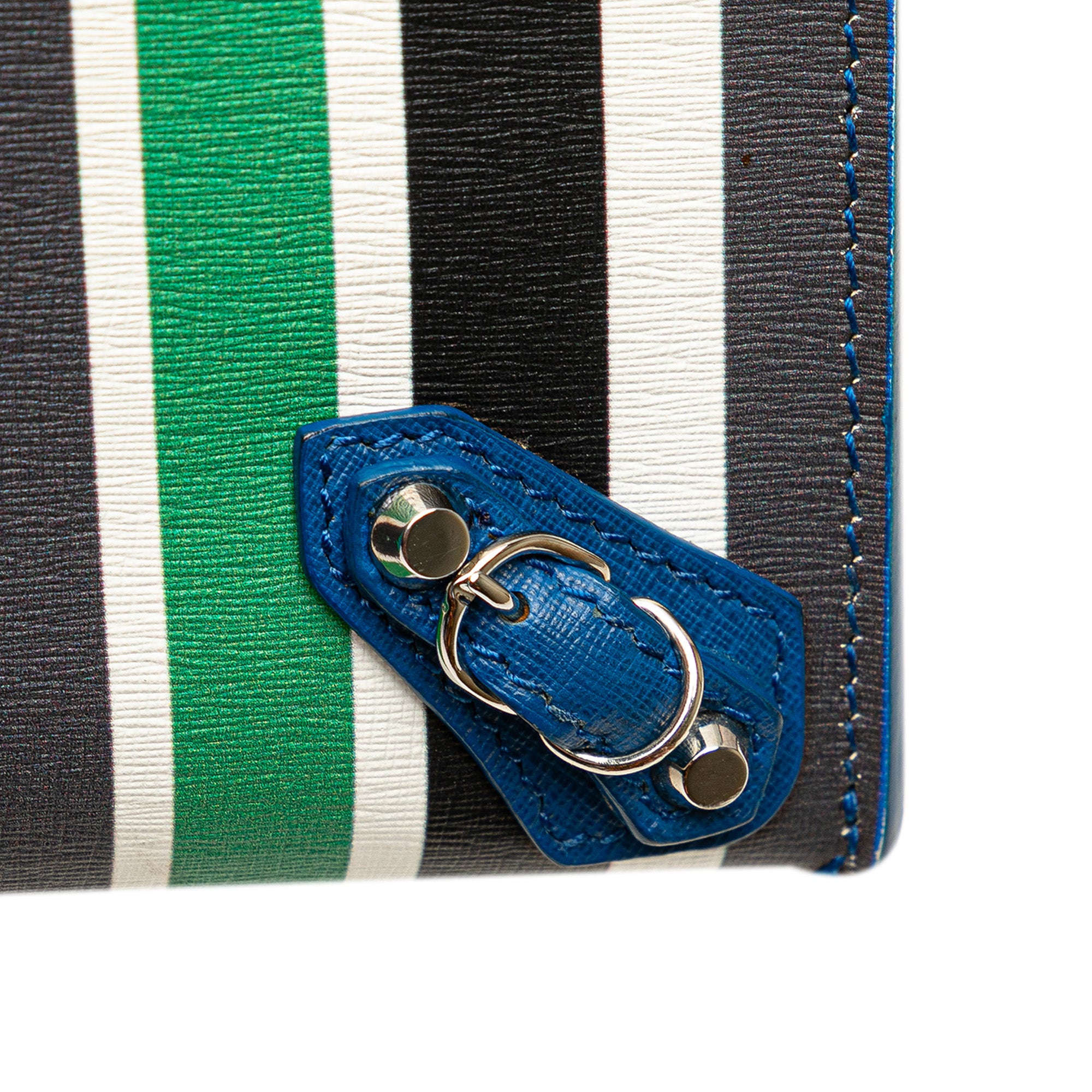 Mini Leather Striped Papier A6 Zip Around Satchel