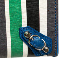 Mini Leather Striped Papier A6 Zip Around Satchel