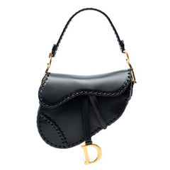 Smooth Calfskin Braided Saddle Bag