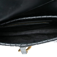 Smooth Calfskin Braided Saddle Bag