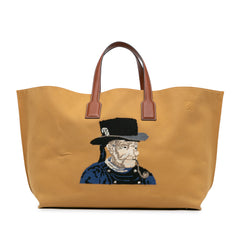 Large Canvas Embroidered Fisherman T Shopper Tote