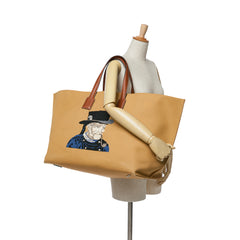 Large Canvas Embroidered Fisherman T Shopper Tote