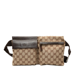 GG Canvas Double Pocket Belt Bag