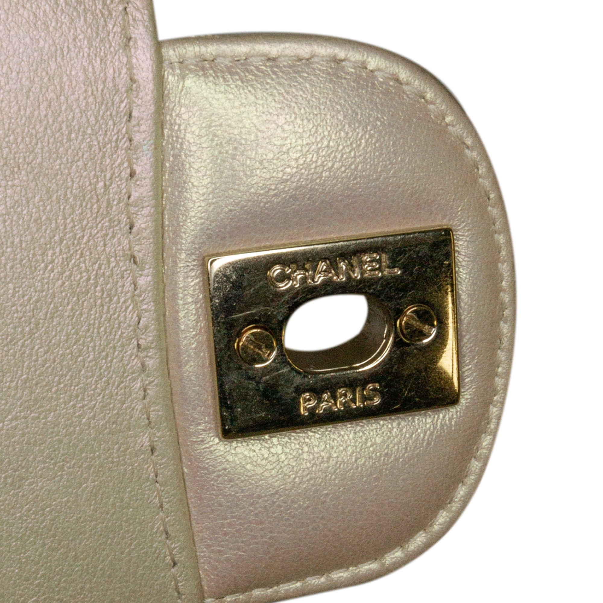 Medium Classic Iridescent Lambskin Double Flap