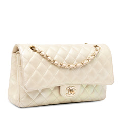 Medium Classic Iridescent Lambskin Double Flap