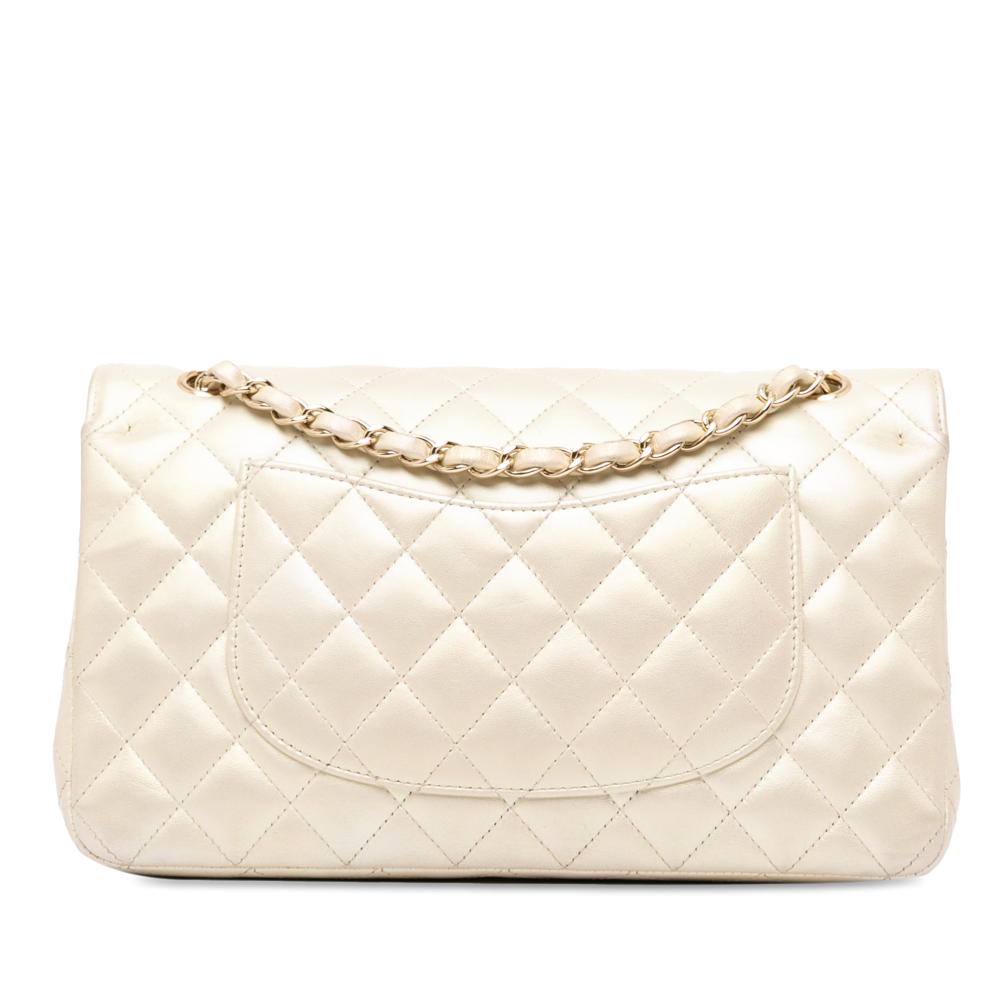 Medium Classic Iridescent Lambskin Double Flap