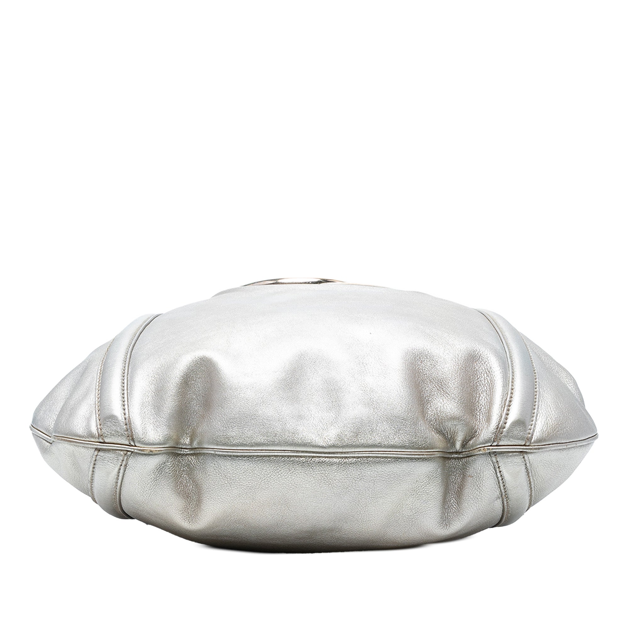 Medium Metallic Calfskin Web Britt Satchel