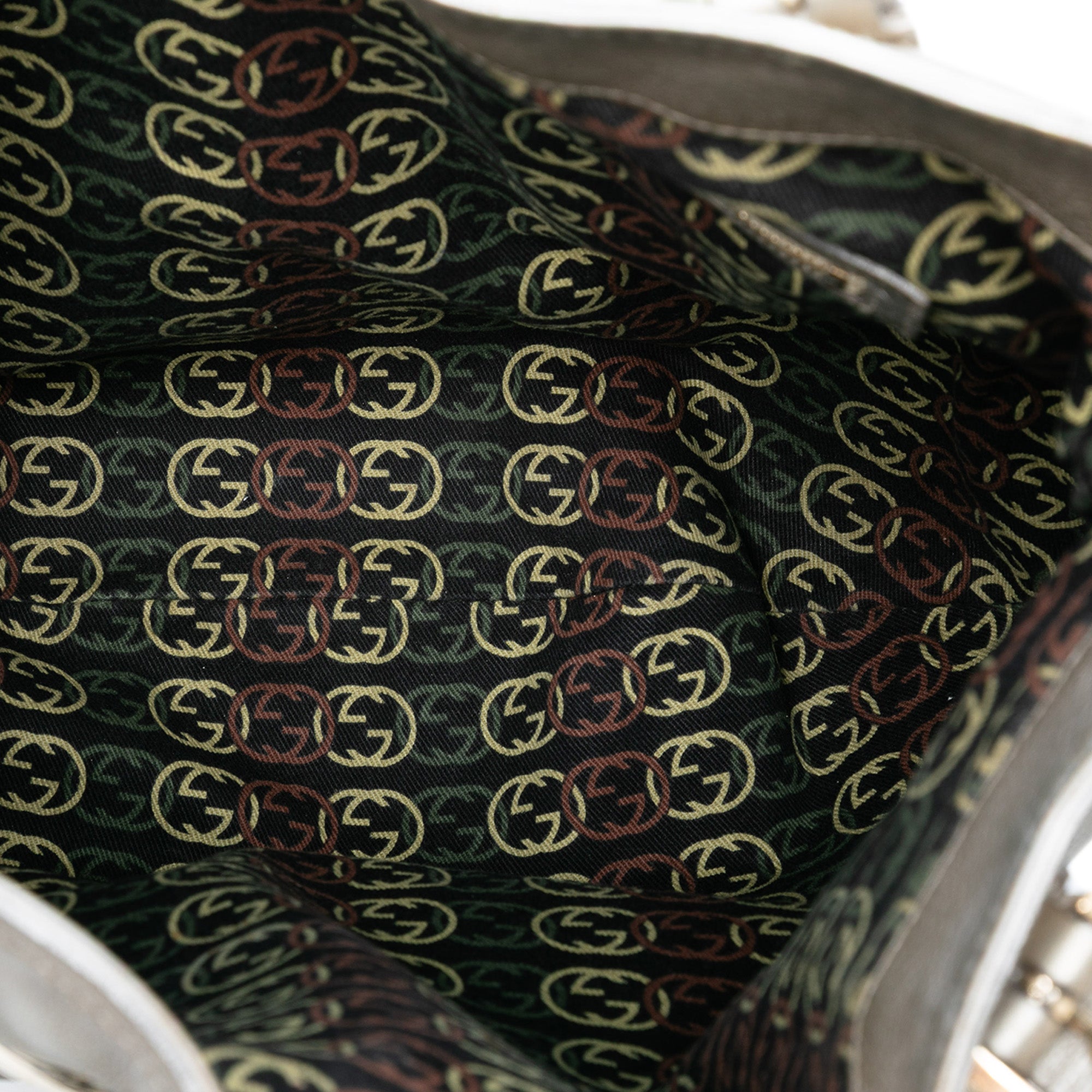 Medium Metallic Calfskin Web Britt Satchel