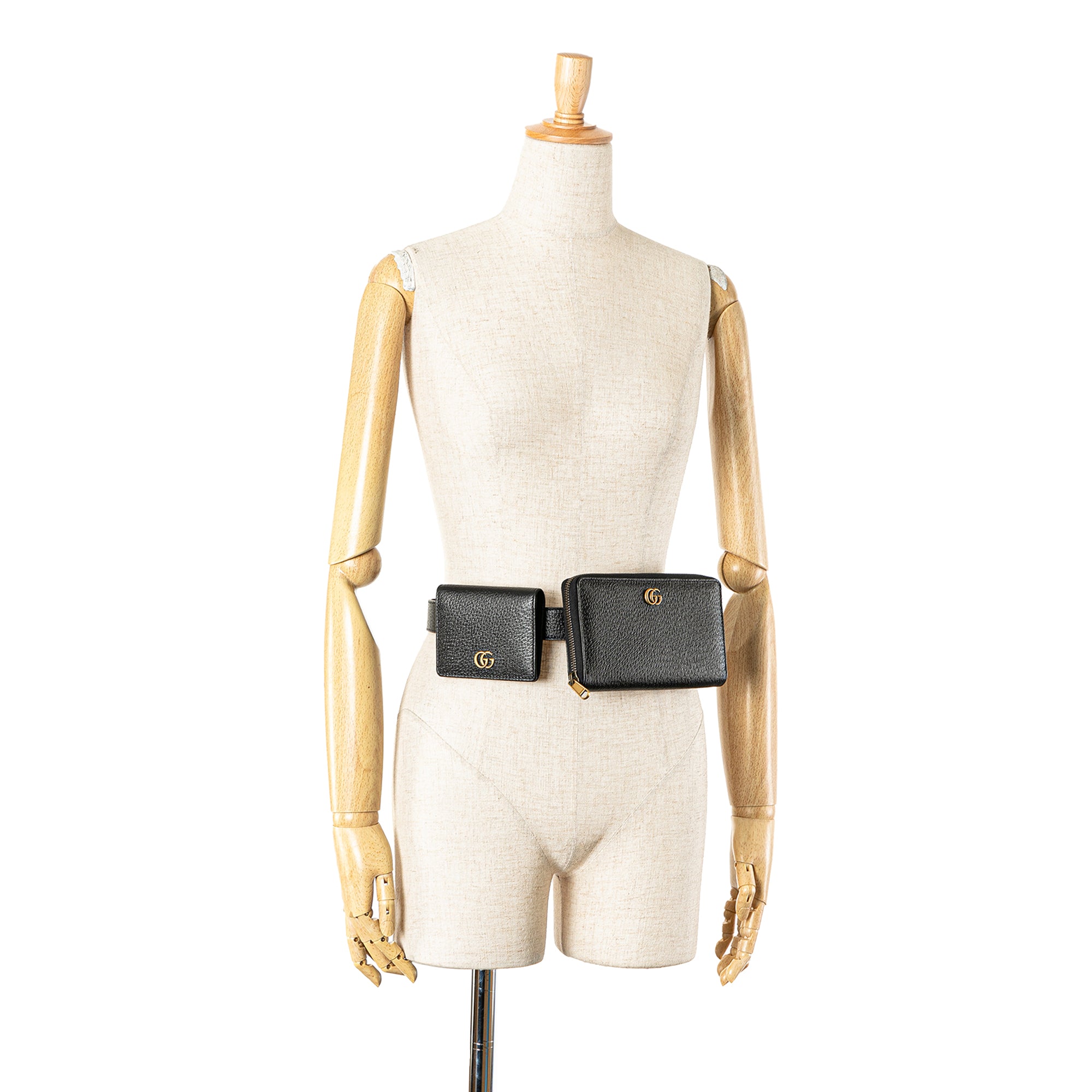 GG Marmont Leather Double Belt Bag