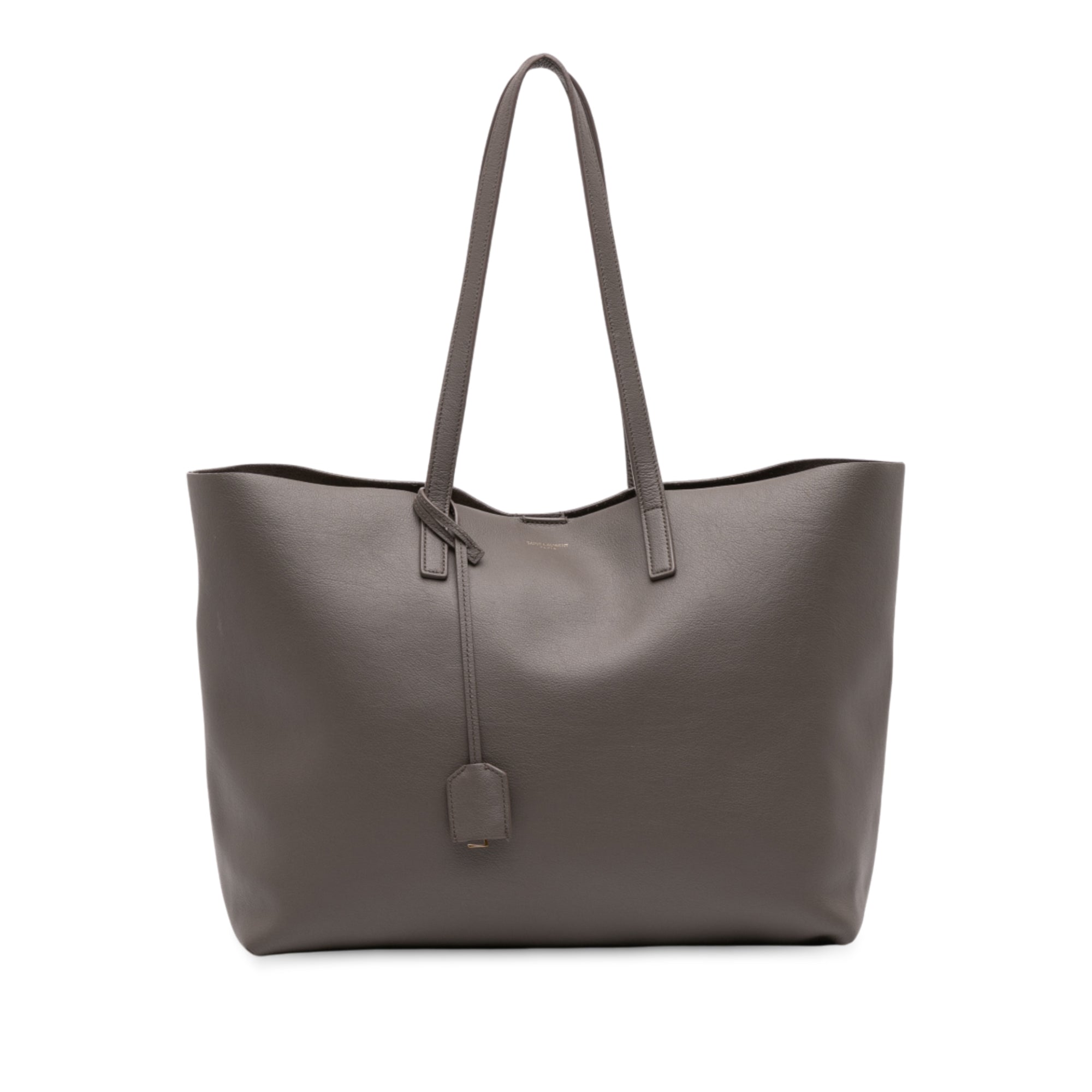 Large Leather East West Shopping Tote