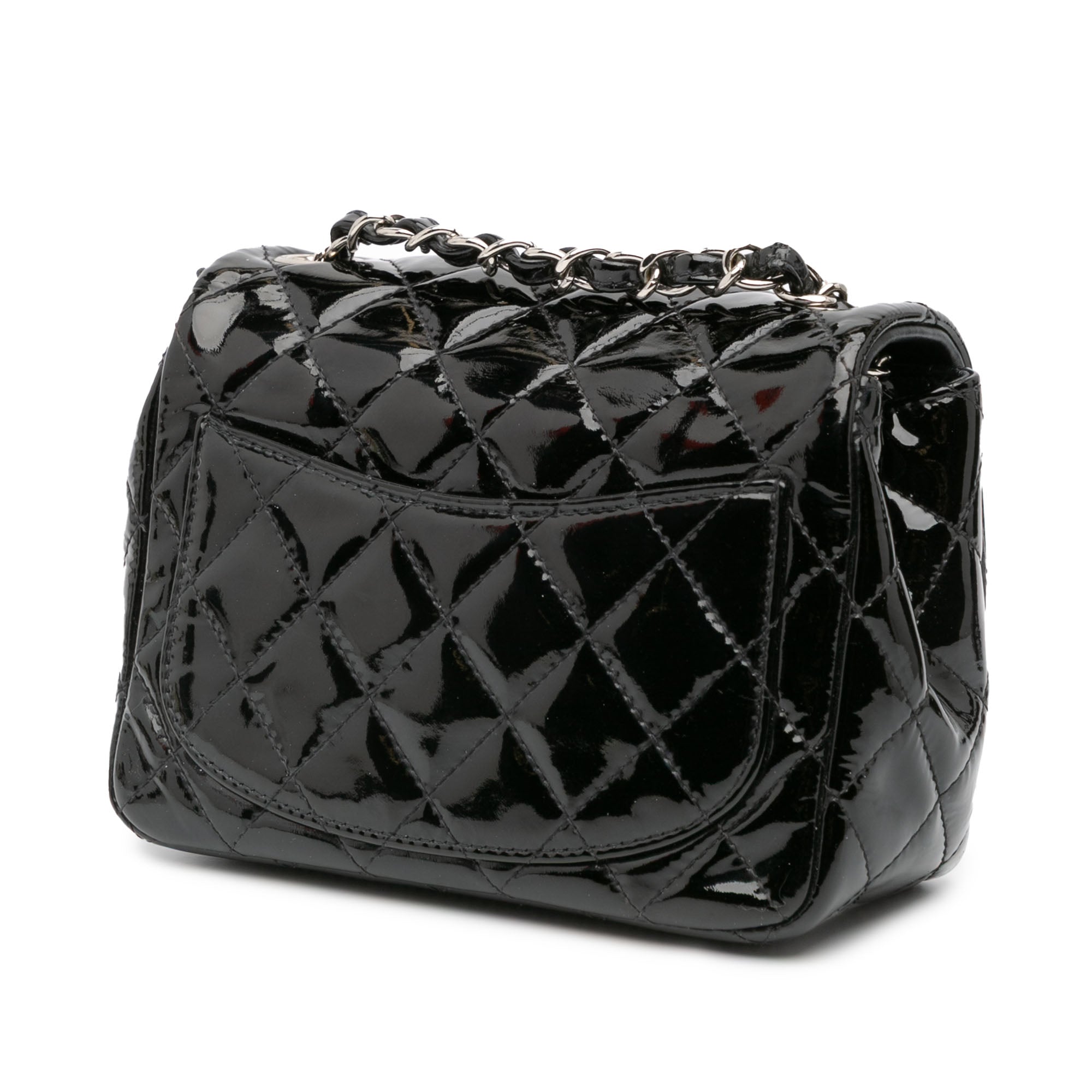 Mini Square Classic Patent Single Flap