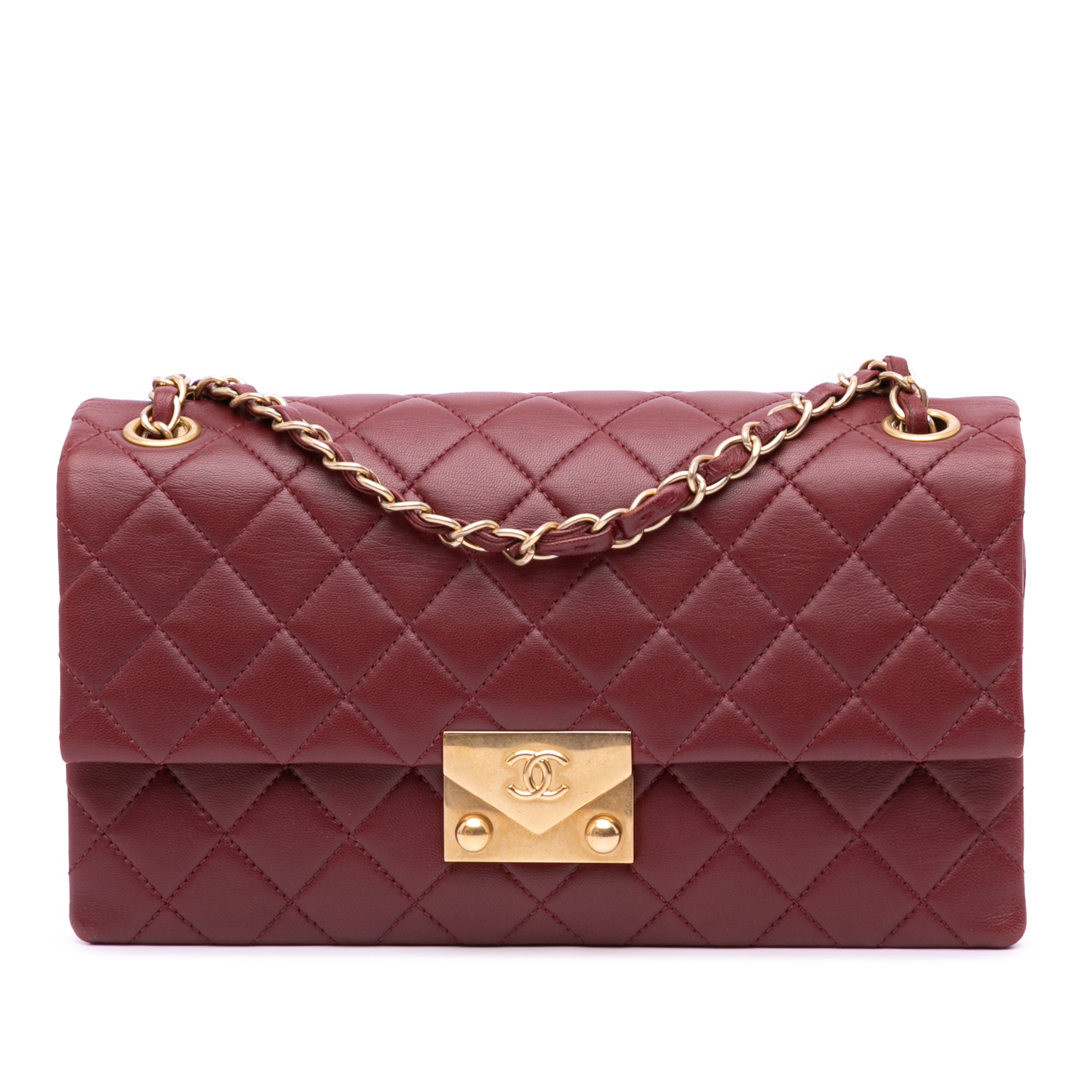 Quilted Lambskin Pagoda Accordion Flap
