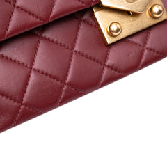 Quilted Lambskin Pagoda Accordion Flap
