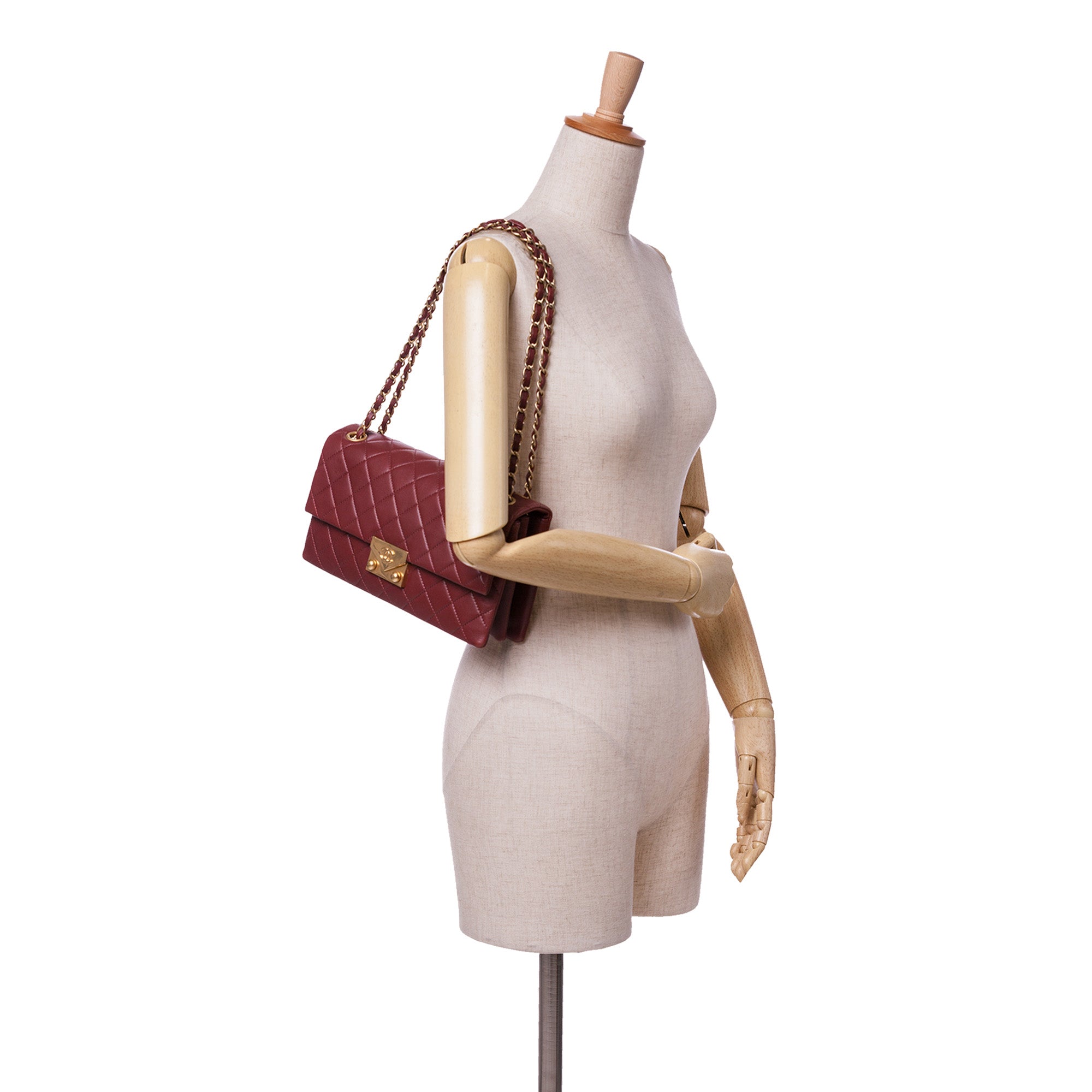 Quilted Lambskin Pagoda Accordion Flap