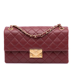 Quilted Lambskin Pagoda Accordion Flap