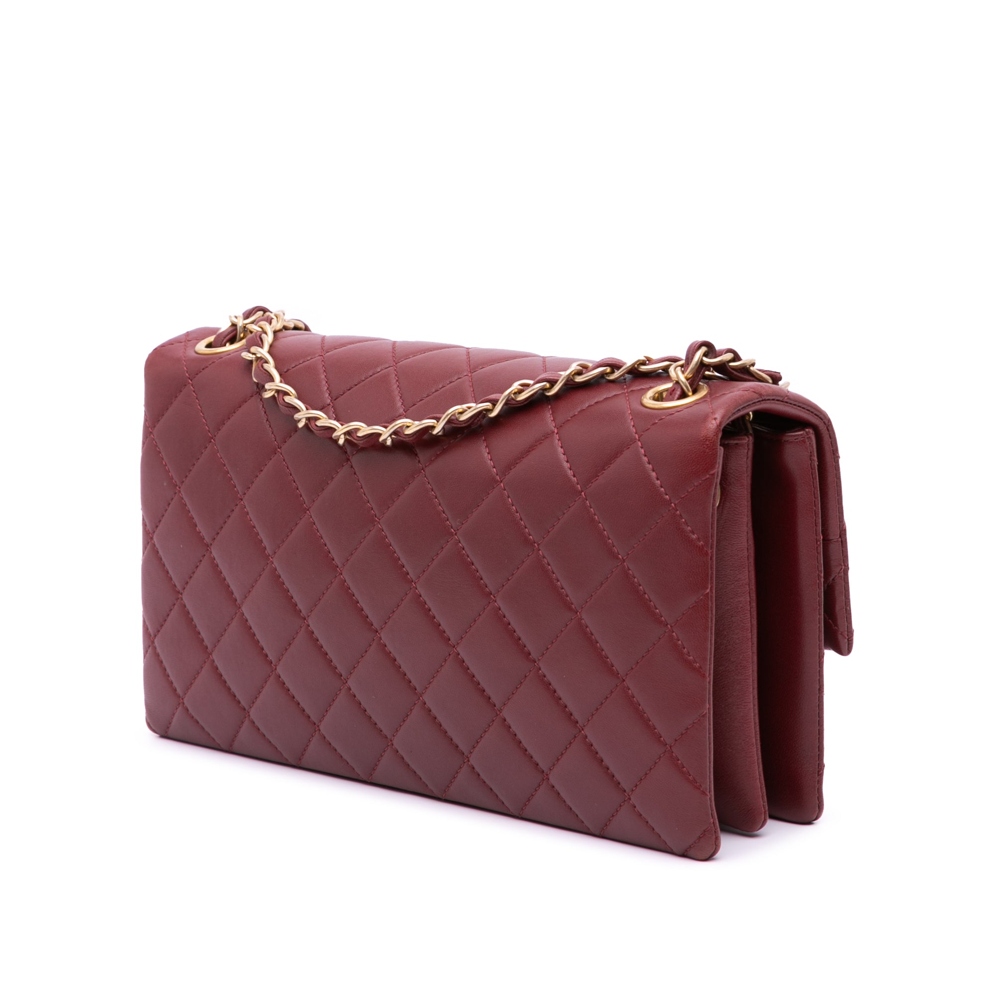 Quilted Lambskin Pagoda Accordion Flap