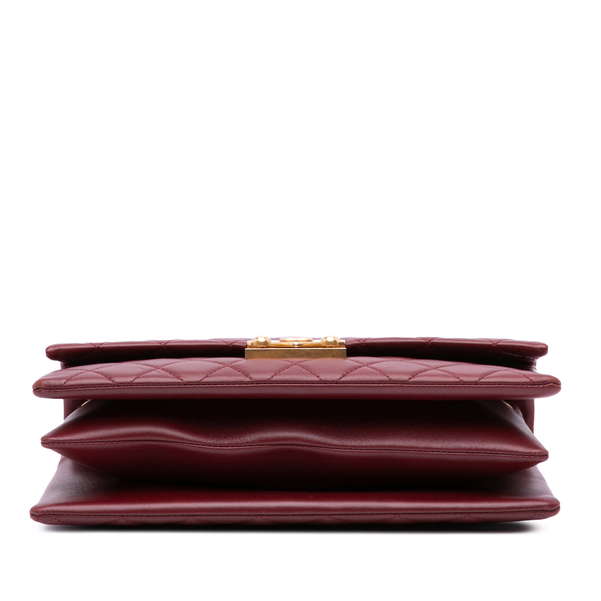 Quilted Lambskin Pagoda Accordion Flap