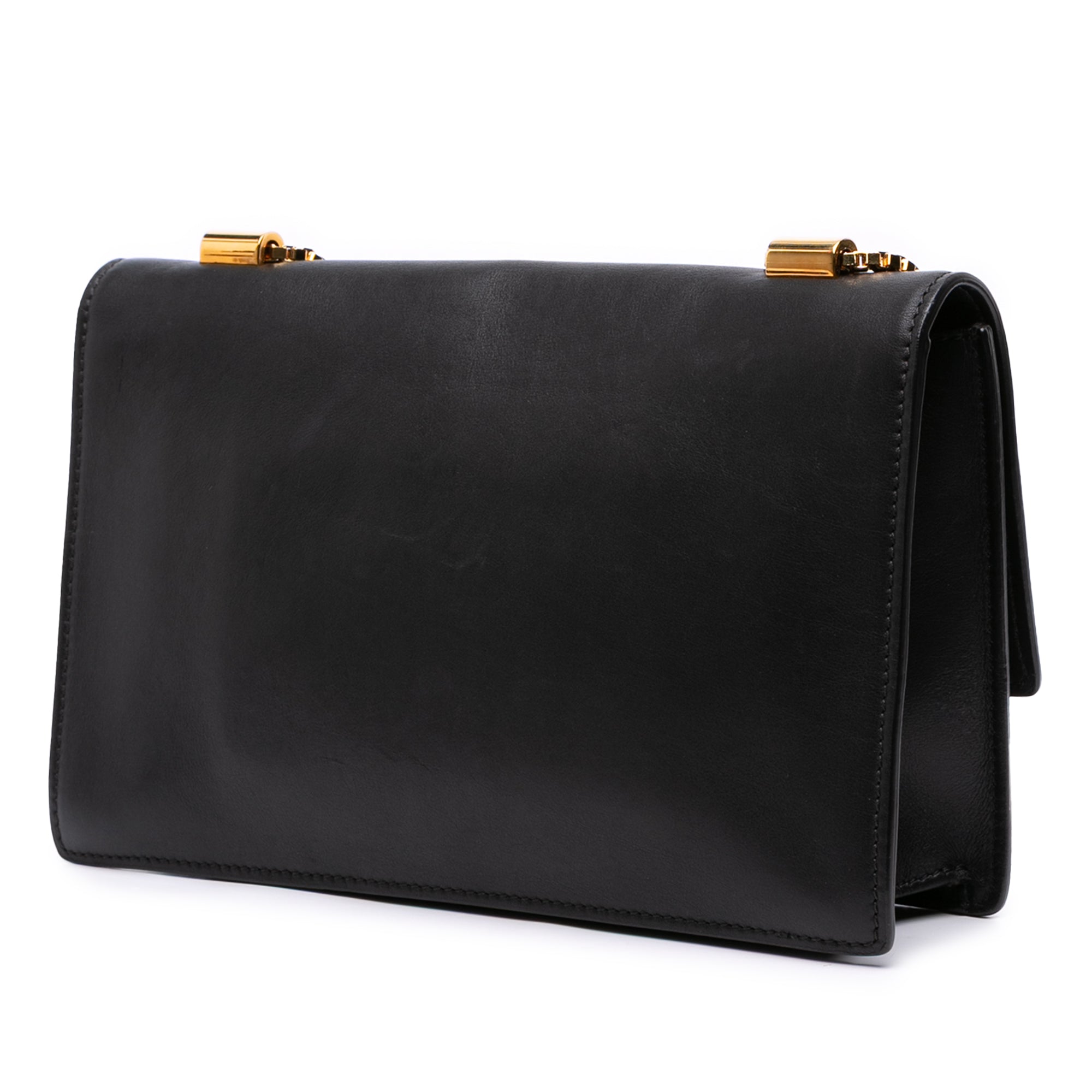 Leather Medusa Flap Chain Shoulder Bag
