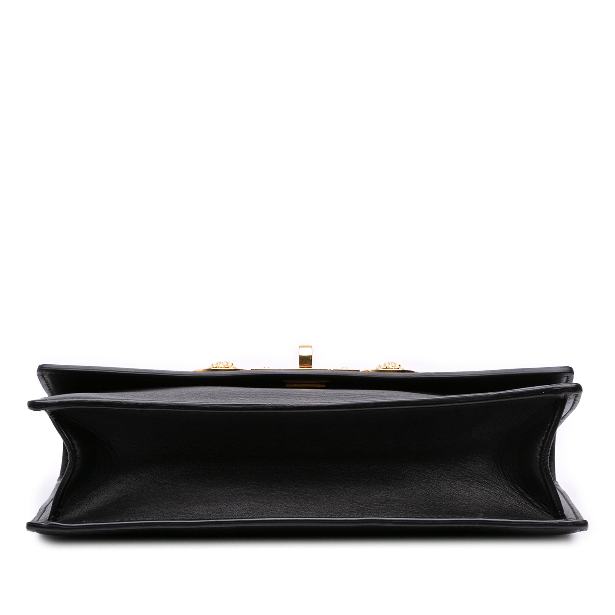 Leather Medusa Flap Chain Shoulder Bag