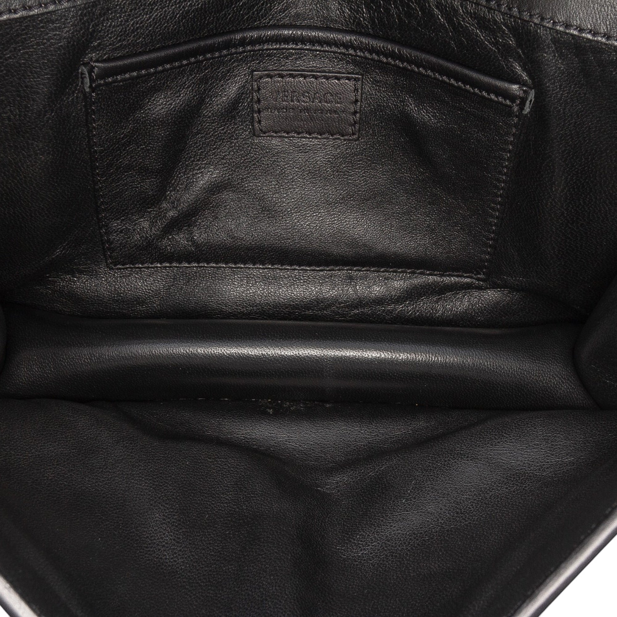 Leather Medusa Flap Chain Shoulder Bag