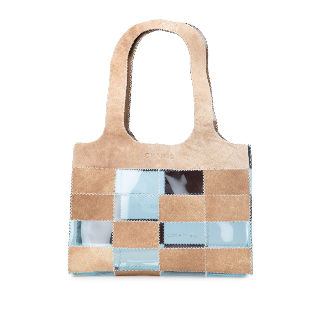 PVC and Suede Naked Patchwork Tote