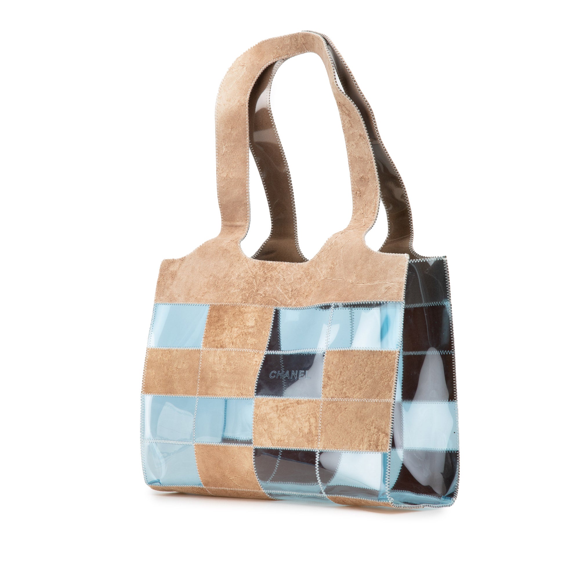 PVC and Suede Naked Patchwork Tote